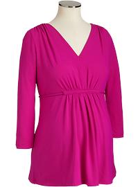 Maternity 3/4-Sleeve Tie-Waist Tops