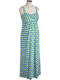 Maternity Printed Twist-Front Maxi Dresses