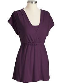 Maternity Wrap-Front Jersey Nursing Tops