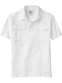 Boys Double-Pocket Slub Jersey Polos