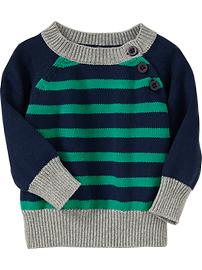 Striped Raglan-Sleeve Sweaters for Baby