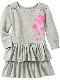 Tiered-Ruffle Graphic Dresses for Baby