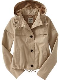 Women's Hooded Mock-Neck Drawstring Jackets