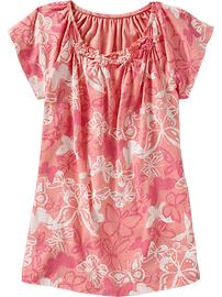 Girls Floral-Smocked Tees