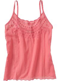 Women's Embroidered Gauze Tanks