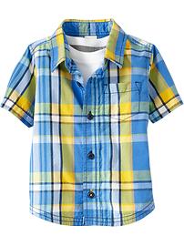 Plaid Poplin Shirts for Baby