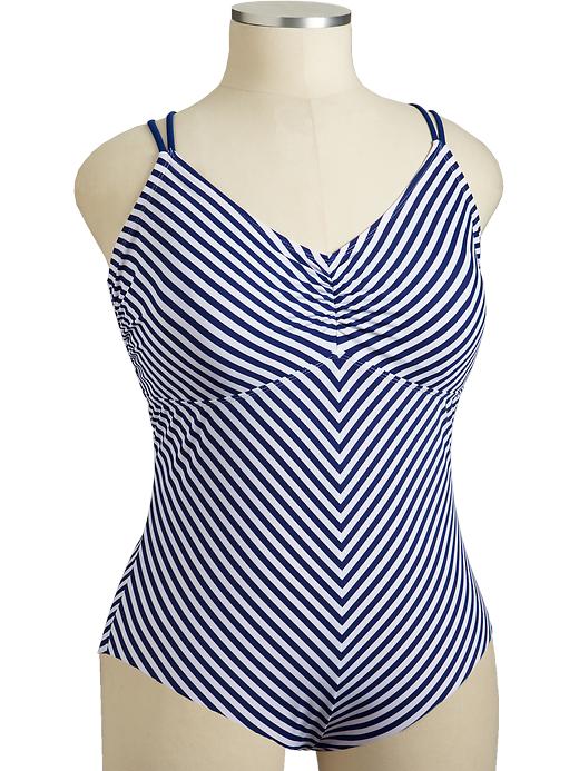 Old Navy Women's Plus Chevron Stripe Swimsuits