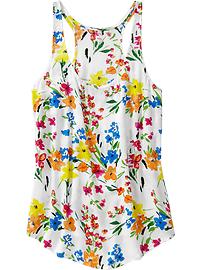 Women's Floral-Print Racerback Tanks