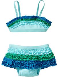 Ruffle Color-Block Bikinis for Baby