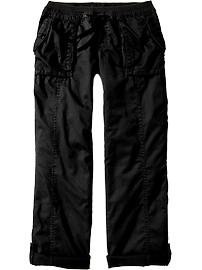 Women's Ribbed-Waist Roll-Up Pants