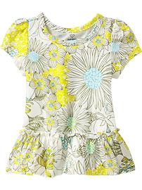 Printed Flower Tops for Baby