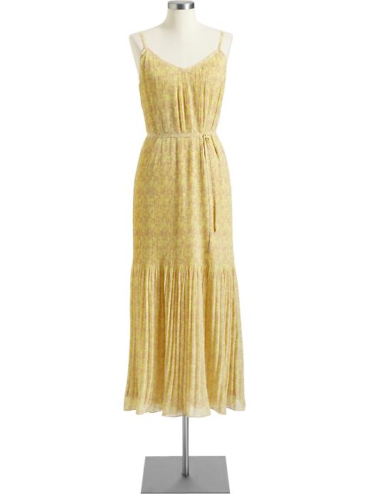 Old Navy Womens Printed Pleated Chiffon Maxi Dress