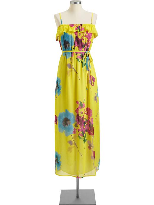 Old Navy Womens Chiffon Tie Front Maxi Dress
