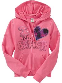 Girls Lightweight Beach-Zip Hoodies