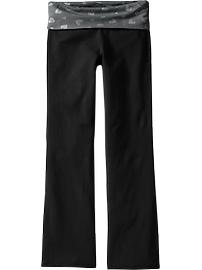 Girls Printed-Waist Flare Yoga Pants