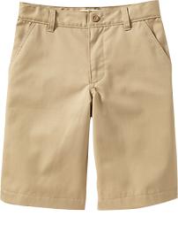 Boys Plain-Front Uniform Shorts