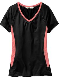 Women's Active Mesh V-Neck Tops
