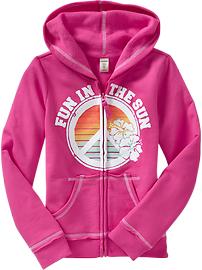 Girls Beach-Themed Jersey Hoodies