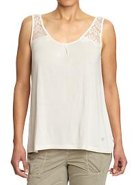 Women's Lace-Trim Jersey Tanks