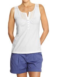 Women's Chiffon-Trim Pintucked Tanks