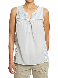 Women's Pintucked Crepe Tops