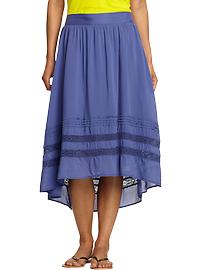 Women's Pintucked Lace-Trim Skirts