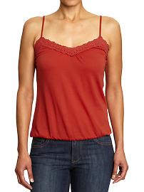 Women's Crochet-Eyelet Trim Camis