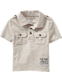 Patch-Pocket Slub Polos for Baby