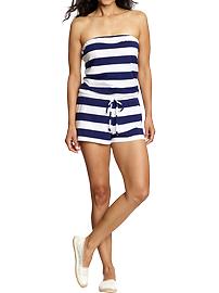 Women's Striped Jersey Tube Rompers