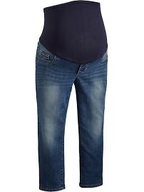Maternity Smooth-Panel Denim Capris (21")