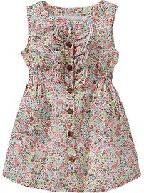 Floral Ruffle-Front Dresses for Baby