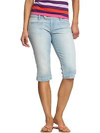 Women's Tab-Waist Denim Capris (15")
