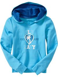 Girls "Peace & Love" Beach-Style Logo Hoodies