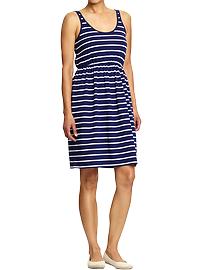 Women's Striped Jersey-Tank Dresses
