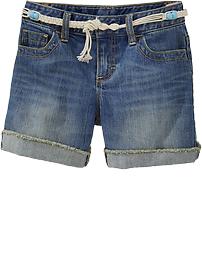 Girls Cut-Off Denim Shorts