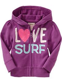 Beach Graphic Zip-Hoodies for Baby