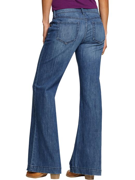 View large product image 2 of 2. Women's Wide-Leg Trouser Jeans