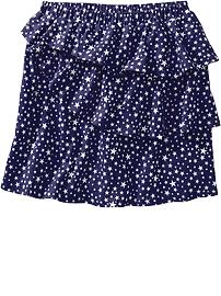 Girls Ruffle-Tiered Star-Print Skirts
