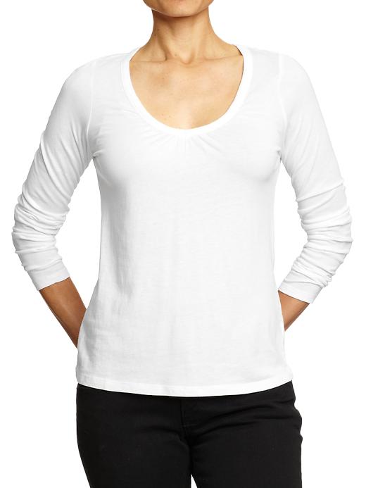 View large product image 1 of 1. Women's Perfect Shirred V-Neck Tees