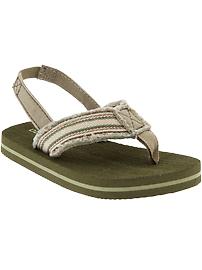 Raw-Edge Canvas Flip-Flops for Baby