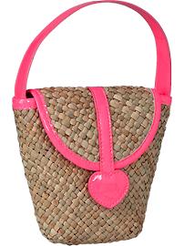 Neon-Heart Straw Purses for Baby