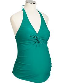 Maternity Twist-Front Tankini Tops