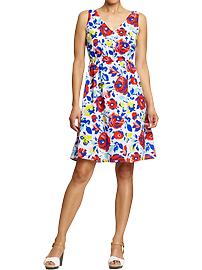Women's Floral V-Neck Sleeveless Dresses