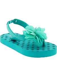 Floral-Applique Heel Flip-Flops for Baby