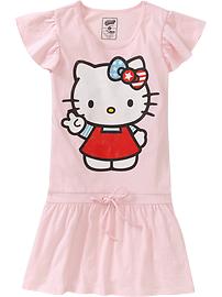 Girls Hello Kitty® Drawstring Flutter Dresses