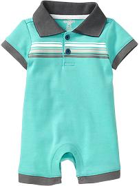 Rib-Knit Polo Bodysuits for Baby