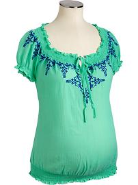Maternity Smocked Mexicali Tops