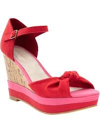 Women's Color-Block Cork Wedges
