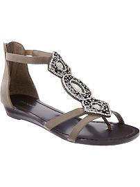 Women's Beaded Toe-Strap Sandals