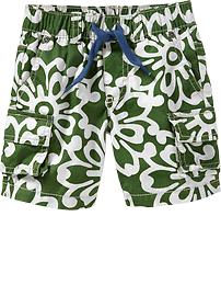 Floral Drawstring Pocket Shorts for Baby